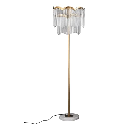 EYPKPL Lampadaires Lampadaire à Pampilles en métal de 62,9 Pouces, Simple avec Base en marbre, Lampe de Lecture créative en Cristal Choix idéal