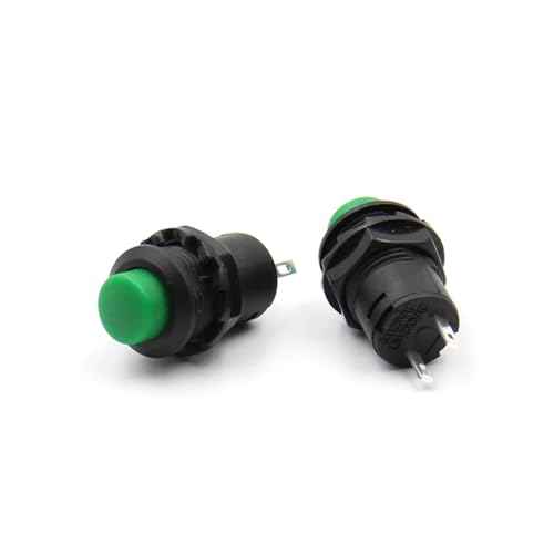 Bouton-poussoir 12mm vert autobloquant pour circuits électroniques