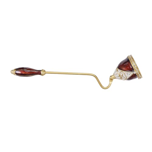 SHINEOFI Apagavelas Metálico Vintage de Esmalte Diseño de Hoja Herramienta Extintora para Mechas de Velas de Té Pilar y Frasco Accesorio Seguro para Mantenimiento y Apagado en Hogar