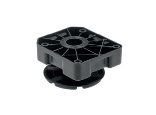 REJS Adjustable furniture heavy duty legs, black, plastic, sturdy, ideal for sofa, bed, cabinet, table - set of 4 (50-75mm)