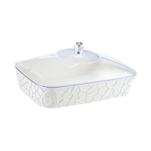 Plateau de collation réutilisable 36.8cm avec couvercle, range-plat transparent pour table ordonnée - 8