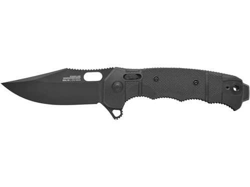 SOG High-Performance Duty S35VN Steel Ambidextrous Carry EDC 3.9" Sharp Blade Seal XR - USA Made Folding Knife, black