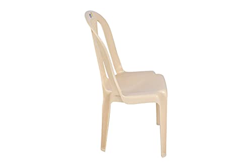 Image of Prima Plastic Chair for Living Room | Set of 2 | Chair for Home, Living Room, Multipurpose | Stackable Chair Without Arm | 100% Virgin Plastic | Chair 4003 (Marble Beige Colour)