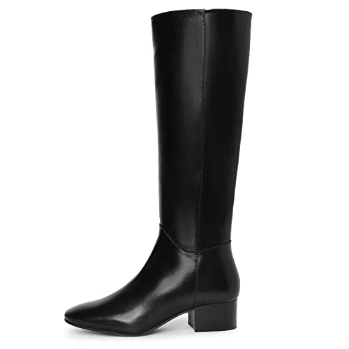 Image of Saint G. Women Leather Handcrafted Knee High Long Boots UK SG /F /1019 /BLK