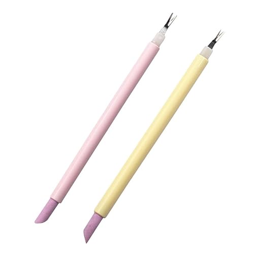 Beatifufu Kit 2pcs Cuticle Trimmer Remover and Pusher Dead Skin Fork for Nail Maintenance Easy to Use Random Color