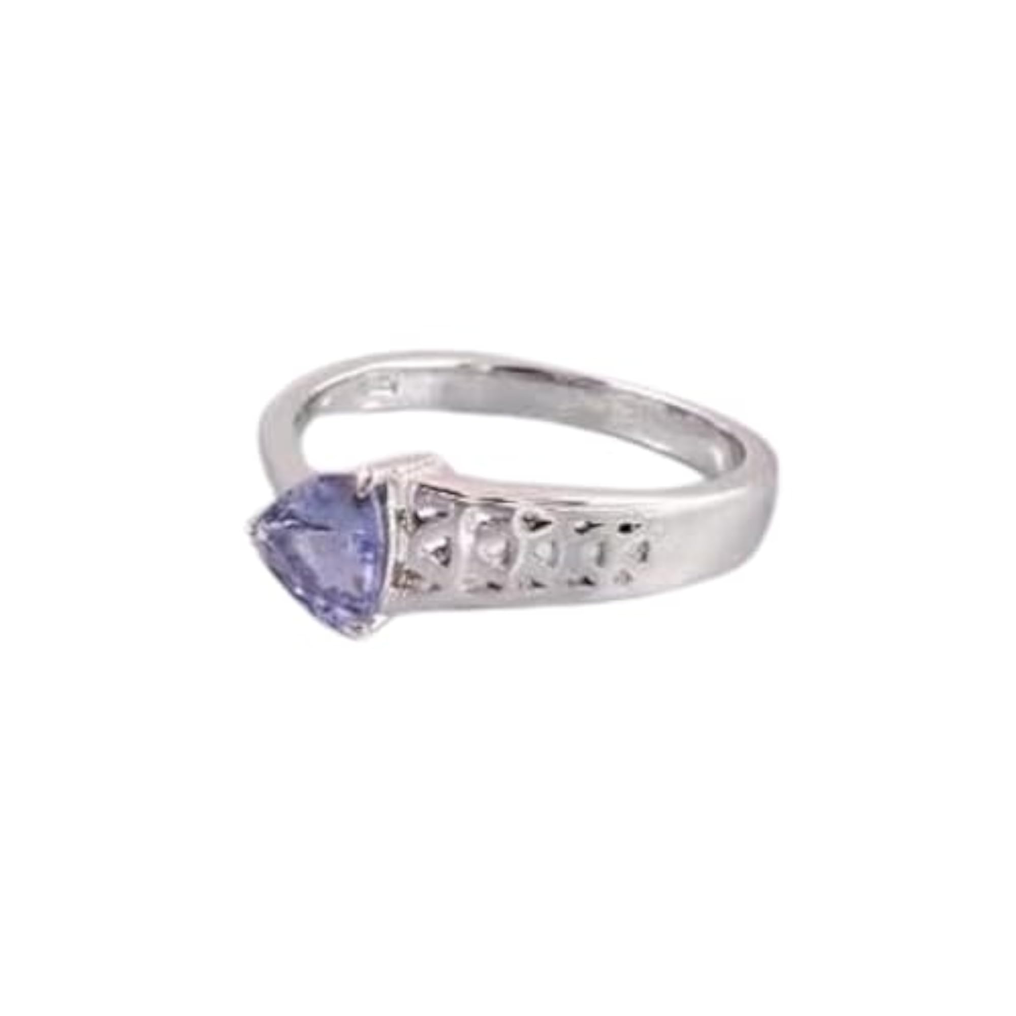 Women's Elegant Silver Ring with Blue Stone