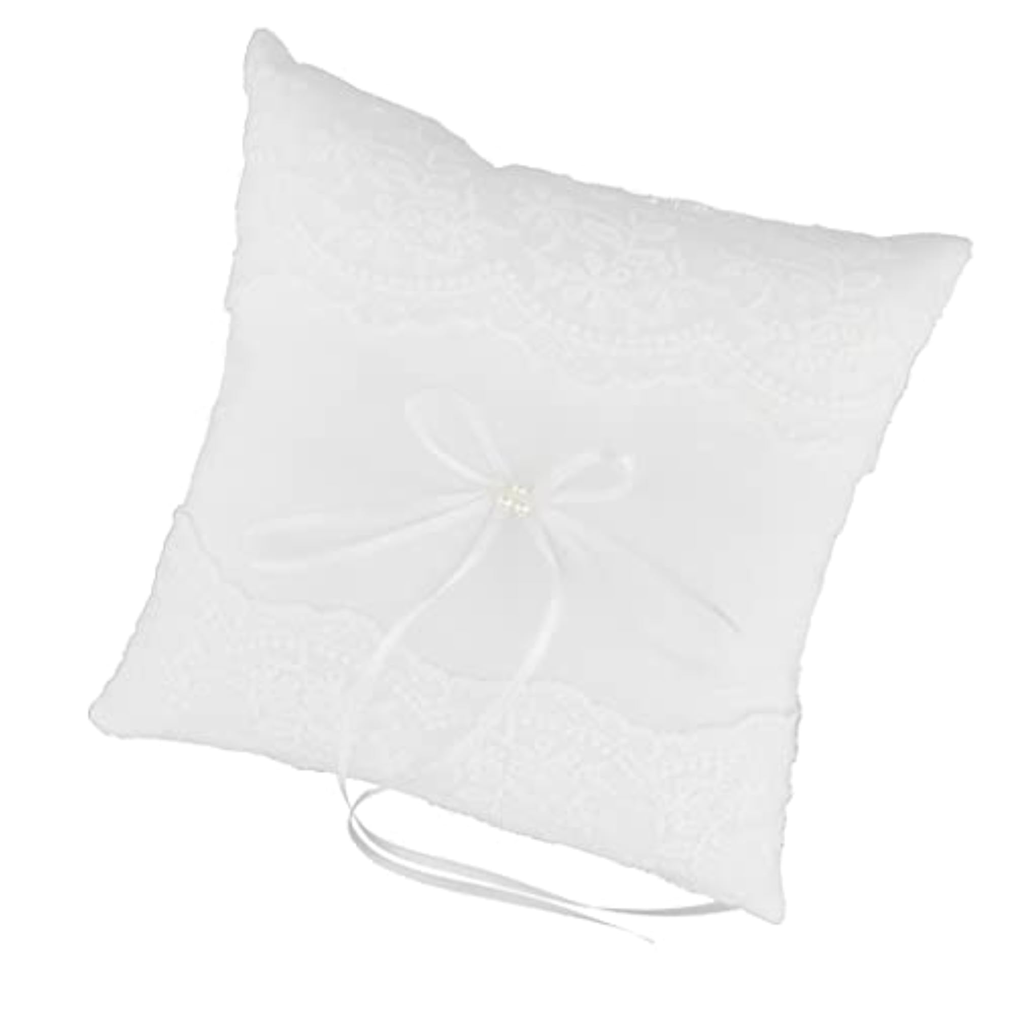 Wedding Ceremony Pearls Lace Ring Pillow Cushion