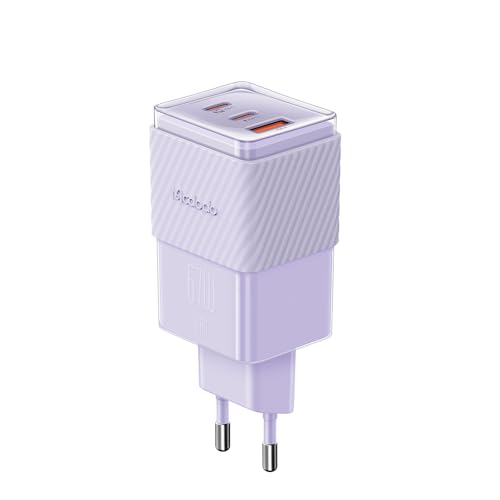mcdodo Caricatore USB C 67W, PD GaN5 Caricabatterie Rapido a 3 porte (Viola)