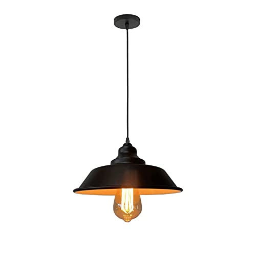 Abat-jour suspendu en métal noir E27 en fer forgé style industriel vintage MMRTDJDR