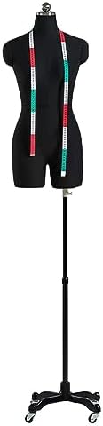 Adjustable Black Mannequin Torso Dress Form with Split Leg Design & Universal Wheels for Sewing, Clothing Display & Jewelry Showcase - Height Adjustable (Size 80)