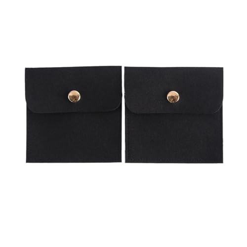 Bolsas embalaje para joyería en gamuza microfibra negra con broche premium 2