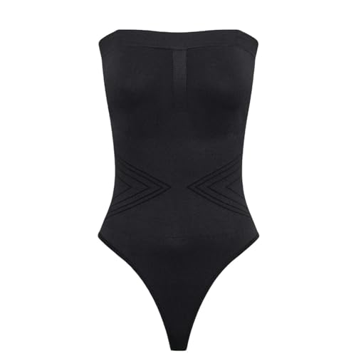 YYDPYZBD Shapewear Traje Corporal En Forma De T para Mujeres Corsé De Una Pieza Sin Costuras con Tirantes Desmontables-Negro-SG