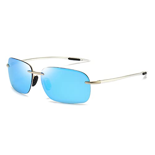Image of FONHCOO Polarized Sports Sunglasses UV Protection for Men Women Rimless Frame for Cycling Fishing Driving