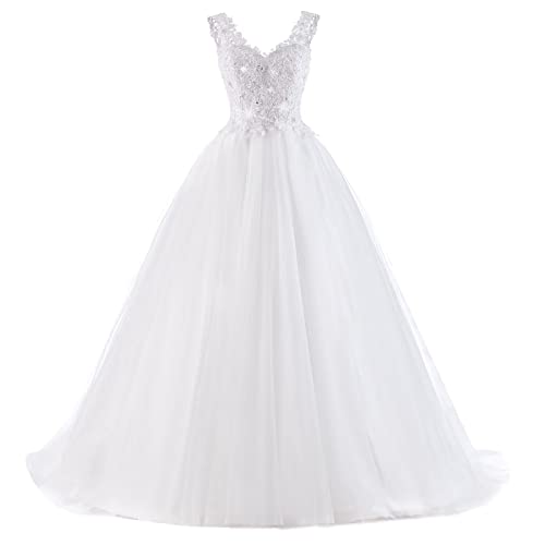 Women's Wedding Dresses for Bride Sweetheart Appliques with Beading Ball Gown Two Straps Bridal Dresses with Big Train3