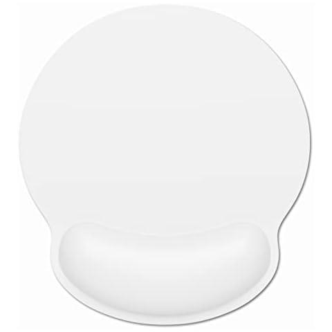 Dapesuom Ergonomic Mouse Pad with Wrist Rest Support, Memory Foam Computer Mouse Pads for Wireless Mouse, Gaming Mouse Mat with Non-Slip Base, Pain Relief Mousepad for Laptop Desk Office Work, White Cover