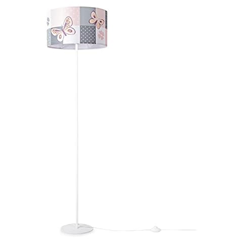 Luminaria de pie Paco Home Habitación Infantil Rosa Mariposa Cover