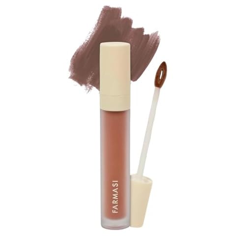 FARMASi Make Up Matte Liquid Lipstick, Long-Lasting and Ultra-comfortable, High-Impact, Lightweight, Organic, Pure Pigments 0.14 fl.oz (Nude Essence) Cover