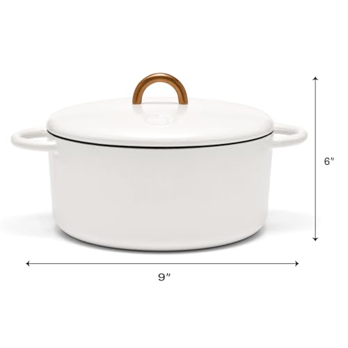 Image of Great Jones 3.5 Quart Enameled Cast Iron Dutch Oven Pot w /Lid (Salt)