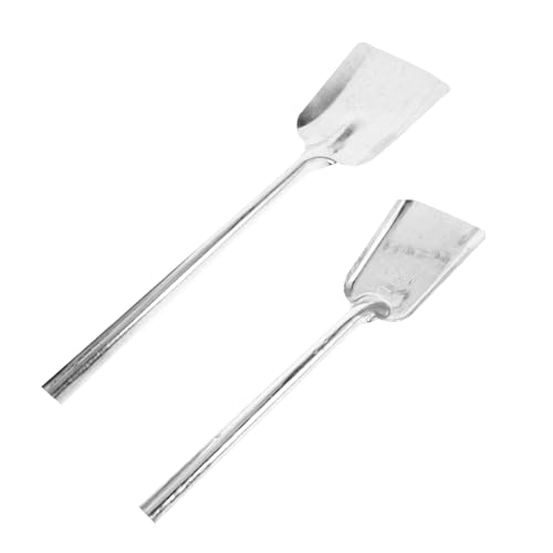 LOEFLIFA Pala Da Carbone in Ghisa Spessa 2 Pz, Pala Piatta Per Residui Di Combustione e Carbone, Attrezzo Per Stufa Per Uso Domestico