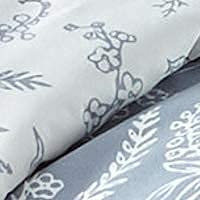 Southshore Fine Living, Inc. Oversized Comforter Bedding Set Down Alternative All-Season Warmth, Soft Reversible Floral Bedspread 3-Piece, Two Matching Shams, Winter Brush Blue, King/California King #TOP3