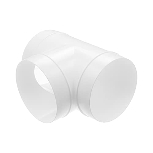Repa Market Blanco 100 mm de diámetro en T juntas de 3 vías – Divisor de canal para secador de ventilador de escape – Conexión de manguera de canal de 3 vías