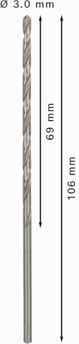 Forets à métaux rectifiés HSSG DIN 340 série longue 3 2 x 69 x 106 mm 5pc - vue 4