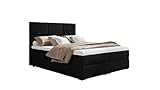 Boxspringbett Bari 120 mit 2 Bettkasten, Doppelbett, Bonell-Federkernmatratze | Doppelbett mit Bonell-Matratze und Topper, Bett, Polsterbett, Schlafzimmer, Boxspringbett 120x200 cm (Schwarz)