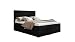 Produktbild Boxspringbett Bari 120 mit 2 Bettkasten, Doppelbett, Bonell-Federkernmatratze | Doppelbett mit Bonell-Matratze und Topper, Bett, Polsterbett, Schlafzimmer, Boxspringbett 120x200 cm (Schwarz)