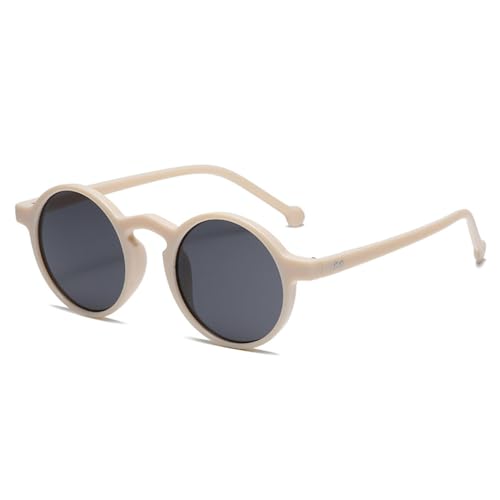 Petites lunettes de soleil rondes noires protection UV400 totale anti-éblouissement