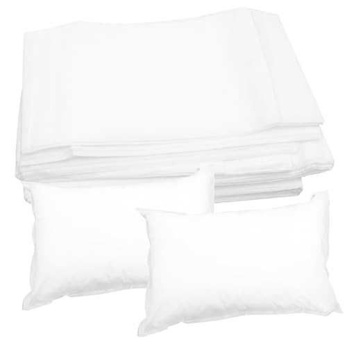 TOBBOMEY Einweg Bettwäscheset Vliesstoff Reisebettwäsche Hotelkissenbezug Doppelbett Satz Hautfreundlich Und Tragbar