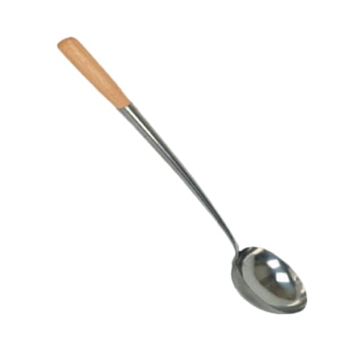A-to-Z Supply SLLD311 Chinese Serving Ladle, 10 oz., 4-1/2" x 5" Bowl, 19-3/4" Long, Wood Handle, Stainless Steel