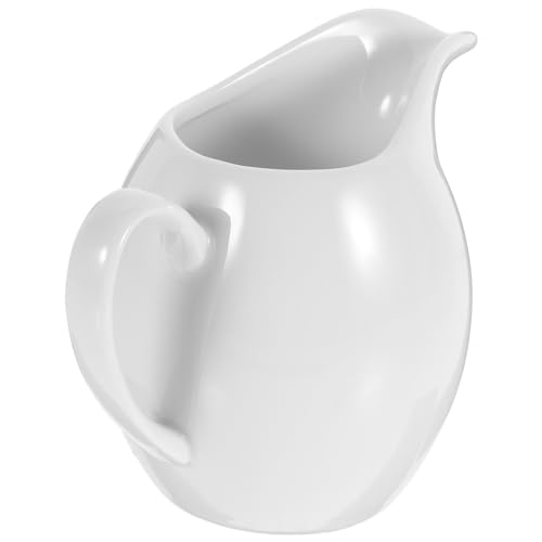 GRIRIW Milk Jug Milk Creamer Jug Milk Serving Dispenser Syrup Jar Server Sauce Serving Pitcher Porcelain Saucier Creamer Milk Frothing Pitcher Espresso Machine Cup White Ceramics