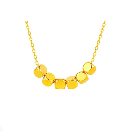Collier en or 24 carats et pendentif perles carrées pour sublimer vos tenues de bureau ou de soirée