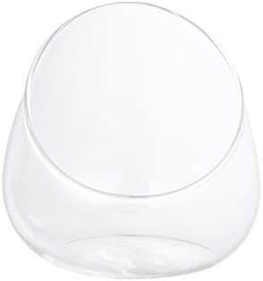 Cabilock Glass Slant Cut Bowl Glass Round Slant Cut Bowl Terrarium Slanted Globe Flower Vase for Flower Candle Candy Home Wedding Centerpiece Decoration