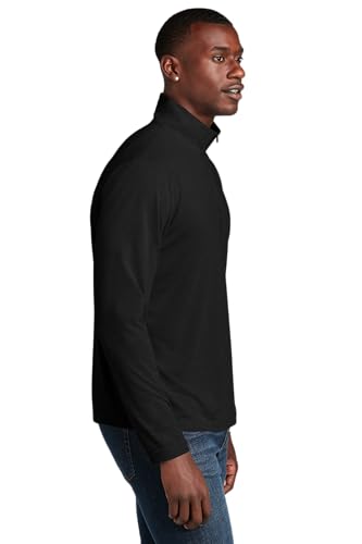 SPORT-TEK PosiCharge Tri-Blend Wicking 1/4-Zip Pullover ST407, Black Triad Solid, X-Small2