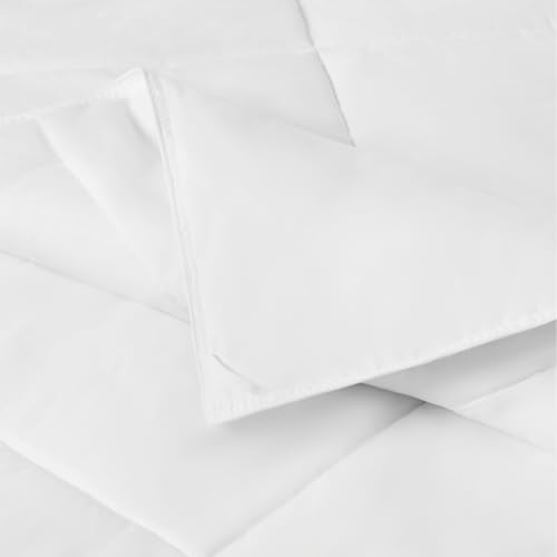 Amazon Basics Bettdecke Ganzjahr 300 GSM - Hypoallergene Steppdecke mit Daunenalternative Füllung, 200 x 200 cm, Weiß – Ansicht 3