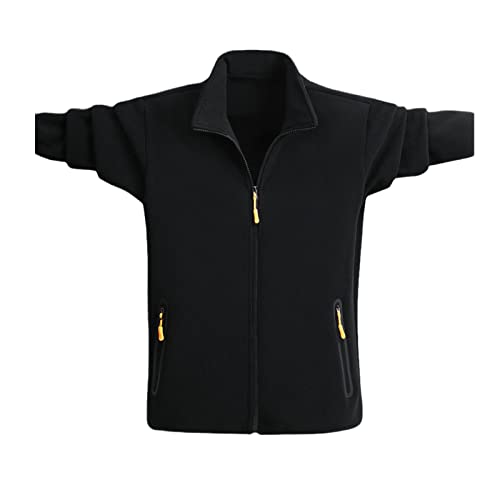 Veste d'hiver en polaire homme parka noire chaude veste de sport d'automne
