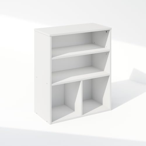 Image of Furinno Reed Closet Organizers and Storage, 3-Tier Closet Organizer, Open Shelf Closet Storage, for Wardrobe, Bedroom, Living Room, White