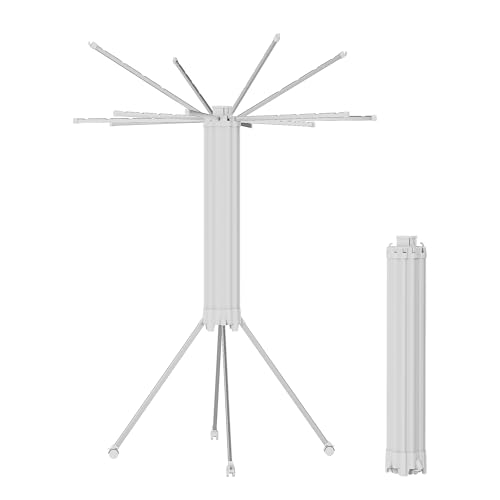 JOOM 4 Legs Single Layer Clothes Drying Rack, Garment Rack Portable and Foldable Space Saving Laundry Drying Rack - Drying Rack Clothing Floor Folding Balcony Bedroom Household Aluminum