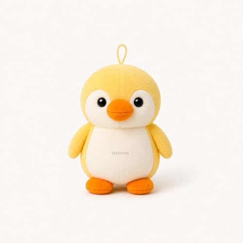 Image of Baby Penguin Soft Toy for Girls Boys Kids, Yellow, Animal Plush Stuffed Teddy Gift Birthday, 18 cm