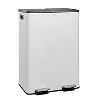 Homra Rockx Prullenbak 60 Liter - Duo Pedaalemmer 2X30L Met Geurfilter Rvs Afvalscheidingsprullenbak 2 Vakken Recycle Afvalbak Vuilnisbak Keuken 66f41983df2e7fd97f0144f4