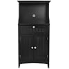 American Furniture Classics OS Home and Office Coffee Maker Utility Cabinet in Black Kitchen Microwave cart
