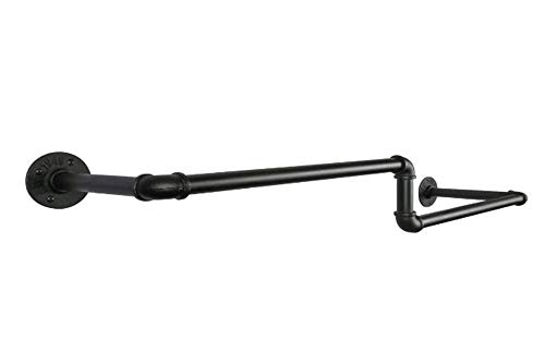 Ganchos para abrigos, perchas de pared, ganchos multiusos, barra para ropa montada en la pared, ganchos para abrigos de hierro fundido, tubo industrial, perchero negro resistente, perchero para colga