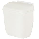 DECHOUS Cubo de Basura Colgante para Puerta de Armario Cocina Pequeño Bote de Basura Blanco 17X105X19 CM Contenedor de Residuos Tapa Accesorio Práctico para Baño y Cocina