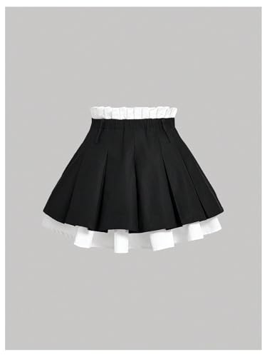 SOLY HUX Women's Mini Skirt Pleated High Waisted Layered A Line Color Block Casual Skirts2