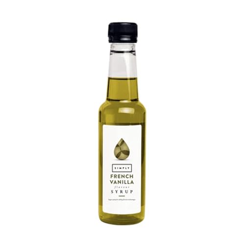 Simply French Vanilla Syrup Vegan & Nut Free Flavoured Syrup for Coffee Cocktails & Baking (250ml)