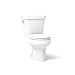 KOHLER K-3987-0 Wellworth Two-Piece Round-Front Dual-Flush Toilet with Class Five Flush System and Left-Hand Trip Lever, White