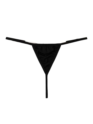 Image of RoseSeek Women's Sparkling Butterfly Chain Underwear Low Rise Cheeky G String Panty