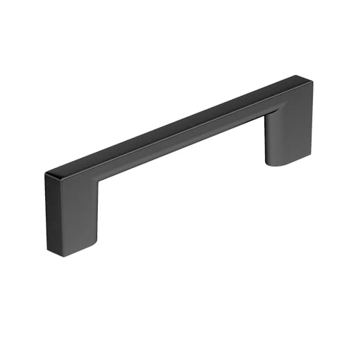 Richelieu Hardware BP816096900 Armadale Collection 3 3/4-inch (96 mm) Center-to-Center Matte Black Modern Rectangular Cabinet and Drawer Pull Handle for Kitchen, Bathroom, and Furniture