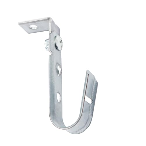 Abeicy 20 Pack 3/4" Heavy Duty J Hooks, Wire Support J-Hook with L Clip for Hanging Cables & Wires Management Mounts to Ceilings Beams